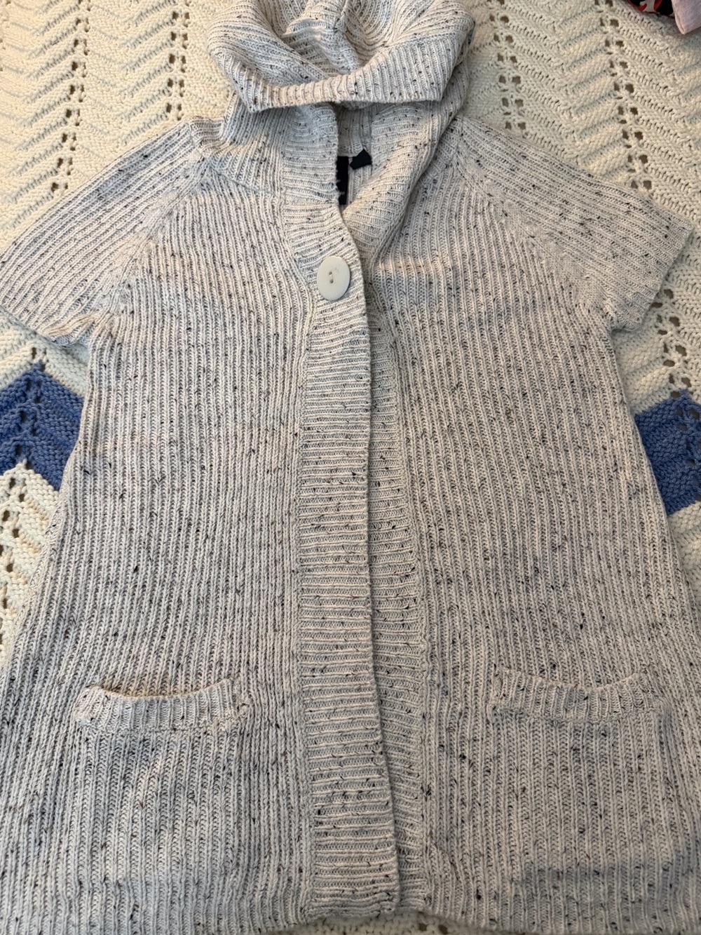 La Classe Couture Color Block Cardigan in Gray Size Medium
